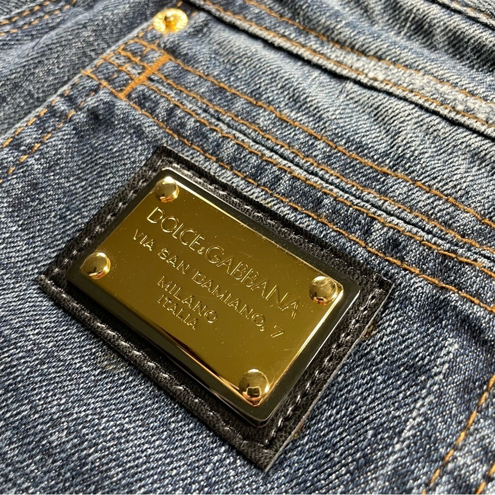 NWT Dolce & Gabanna Jeans Womens Sz 38 US Sz 28 Blue Slightly Distressed style - Picture 4 of 7